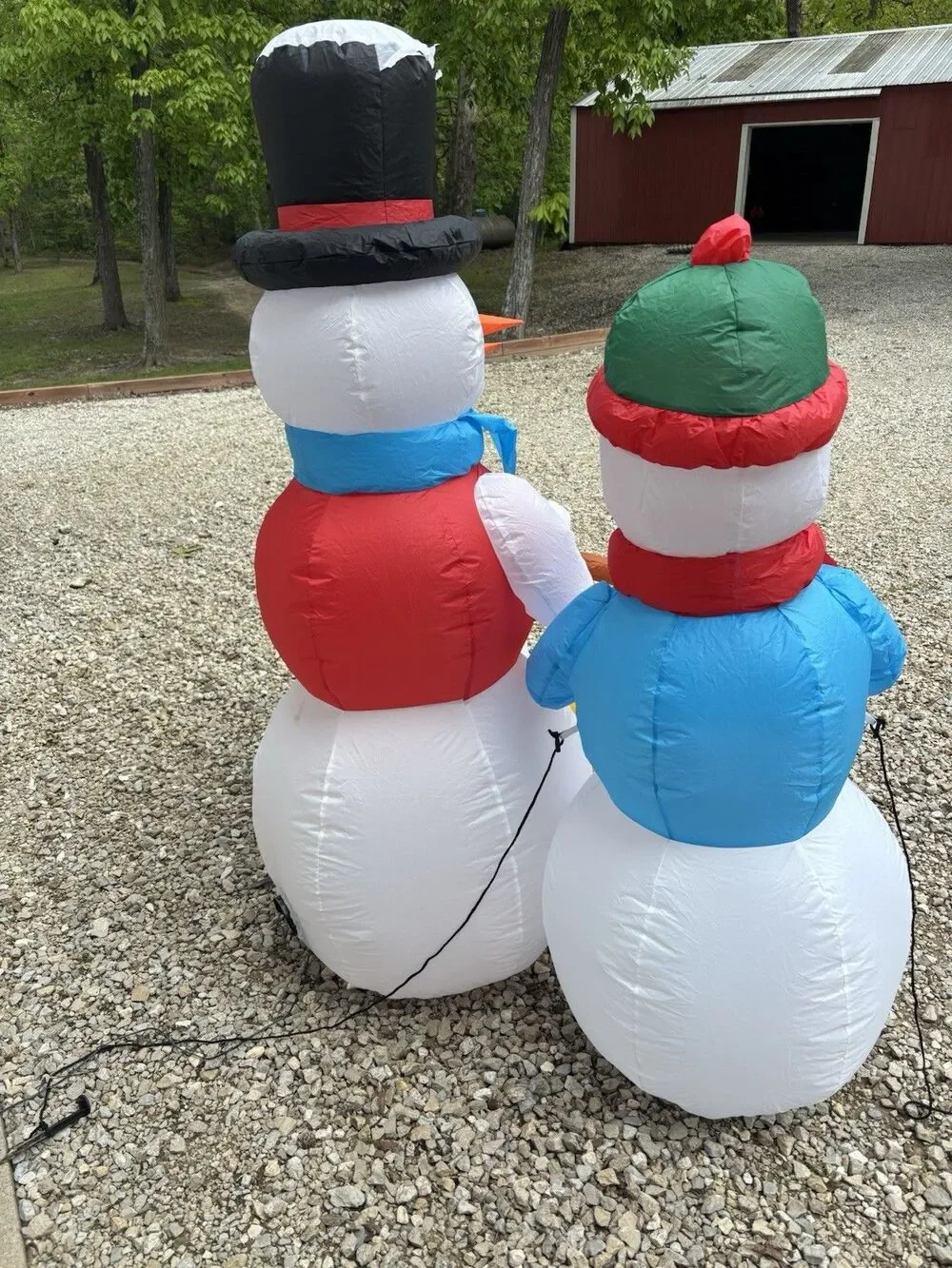 Christmas Inflatable Snowman Family Roasting Marshmallows 5 FT Holiday